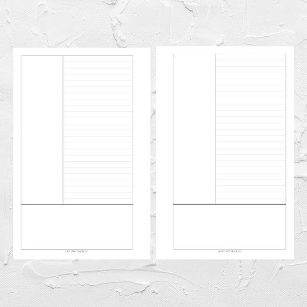 Cornell Notes Printed Planner Insert