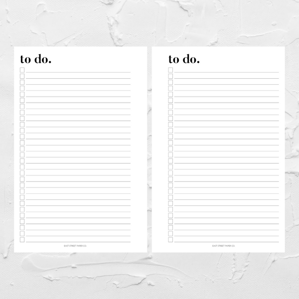 To Do Printed Planner Insert