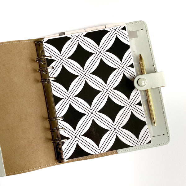 Black and White Geometric Minimal Planner Dashboard - East Street Paper Co.