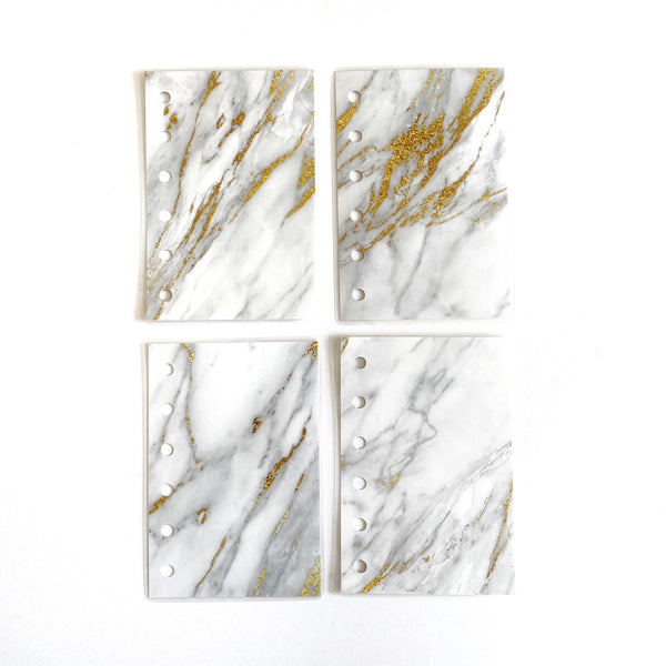Grey White and Gold Glitter Marble Planner Dashboard - East Street Paper Co.