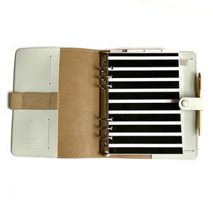 Black and White Chunky Stripe Minimal Planner Dashboard - East Street Paper Co.