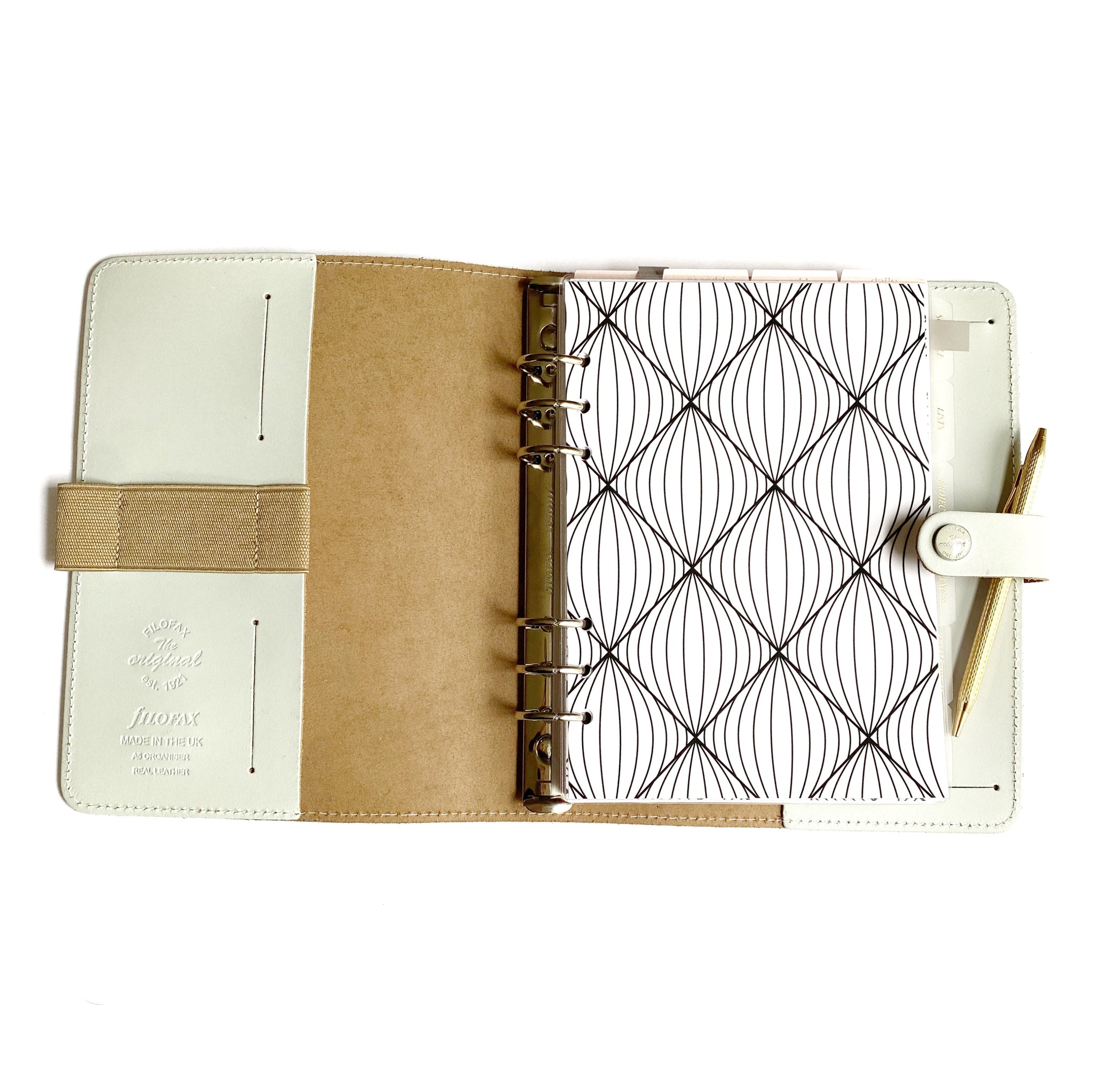 Black and White Wavy Geometric Minimal Planner Dashboard - East Street Paper Co.
