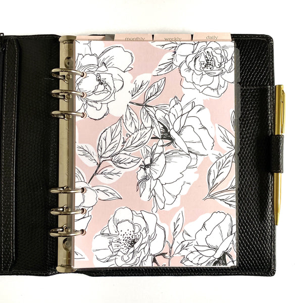 Pink and White Line Floral Minimal Planner Dashboard - East Street Paper Co.
