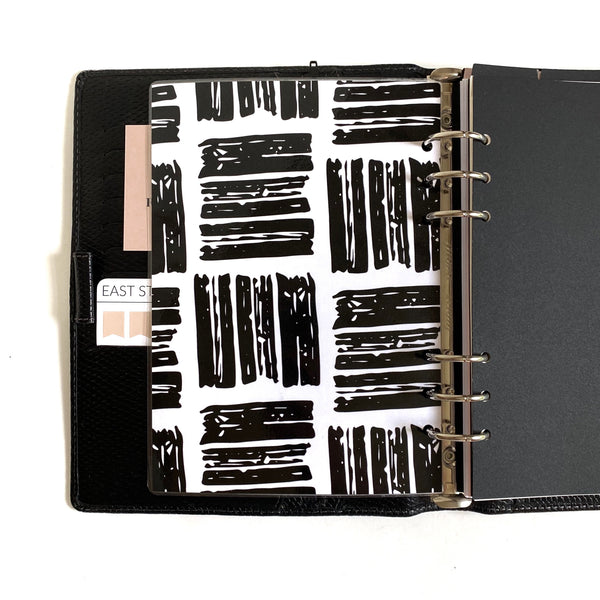 Black and White Geometric Square Minimal Planner Dashboard - East Street Paper Co.