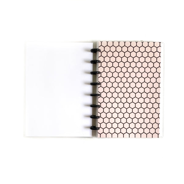 Nude Pink Honeycomb Bee Minimal Planner Disc BoundDashboard - East Street Paper Co.