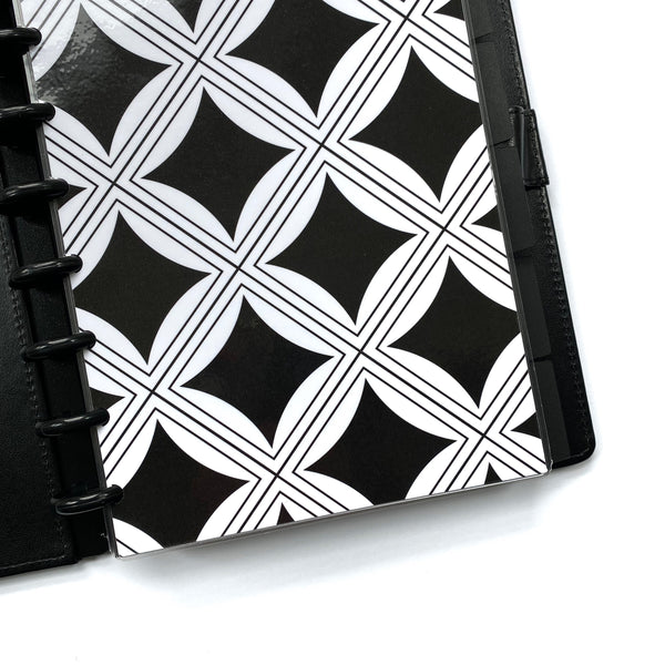 Black & White Geometric Minimal Planner Discbound Dashboard - East Street Paper Co.