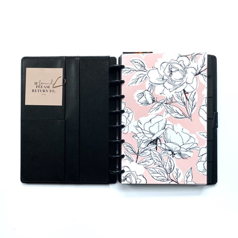 Pink Line Drawing Floral Planner Dashboard