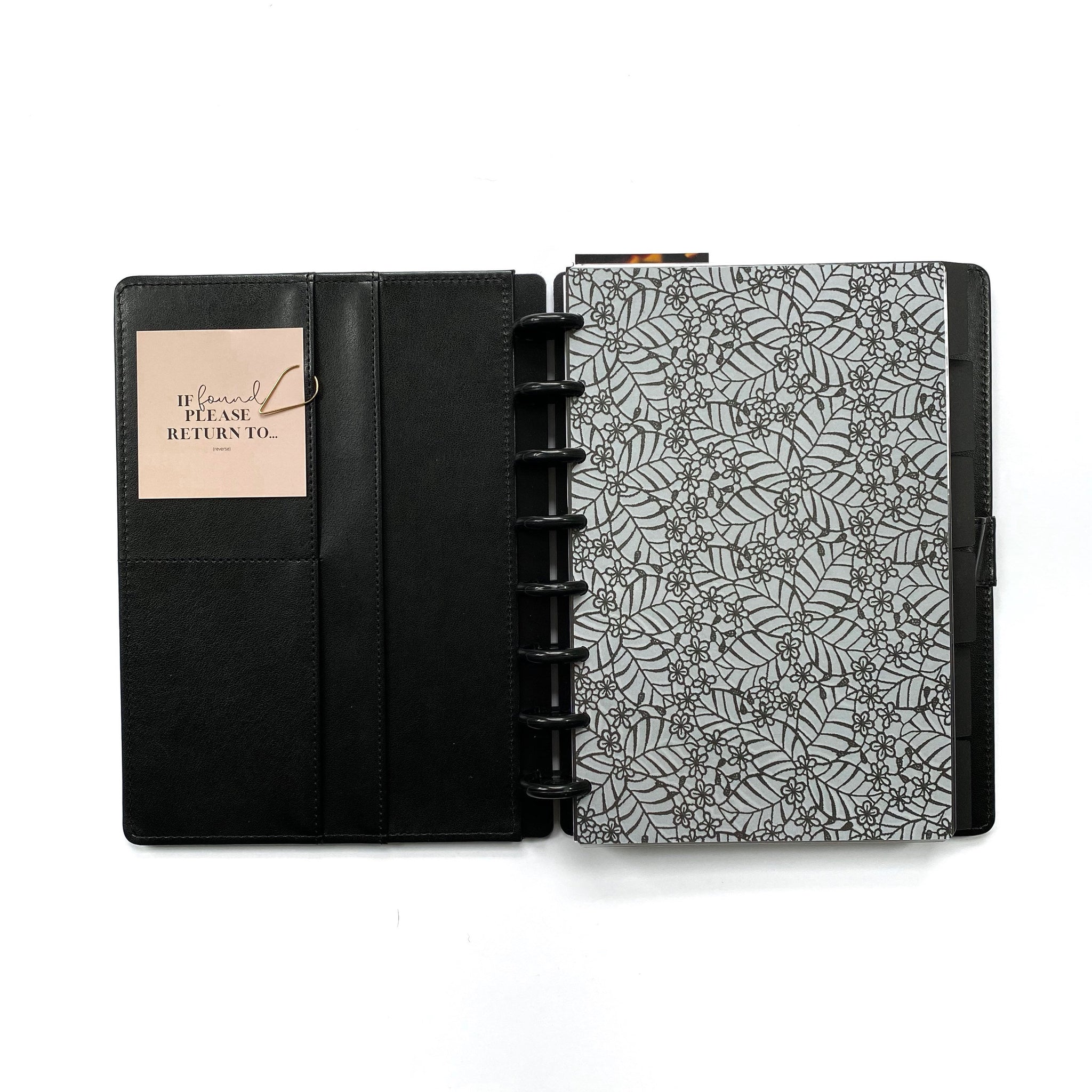 Grey Lace Pattern Minimal Planner Discbound Dashboard - East Street Paper Co.