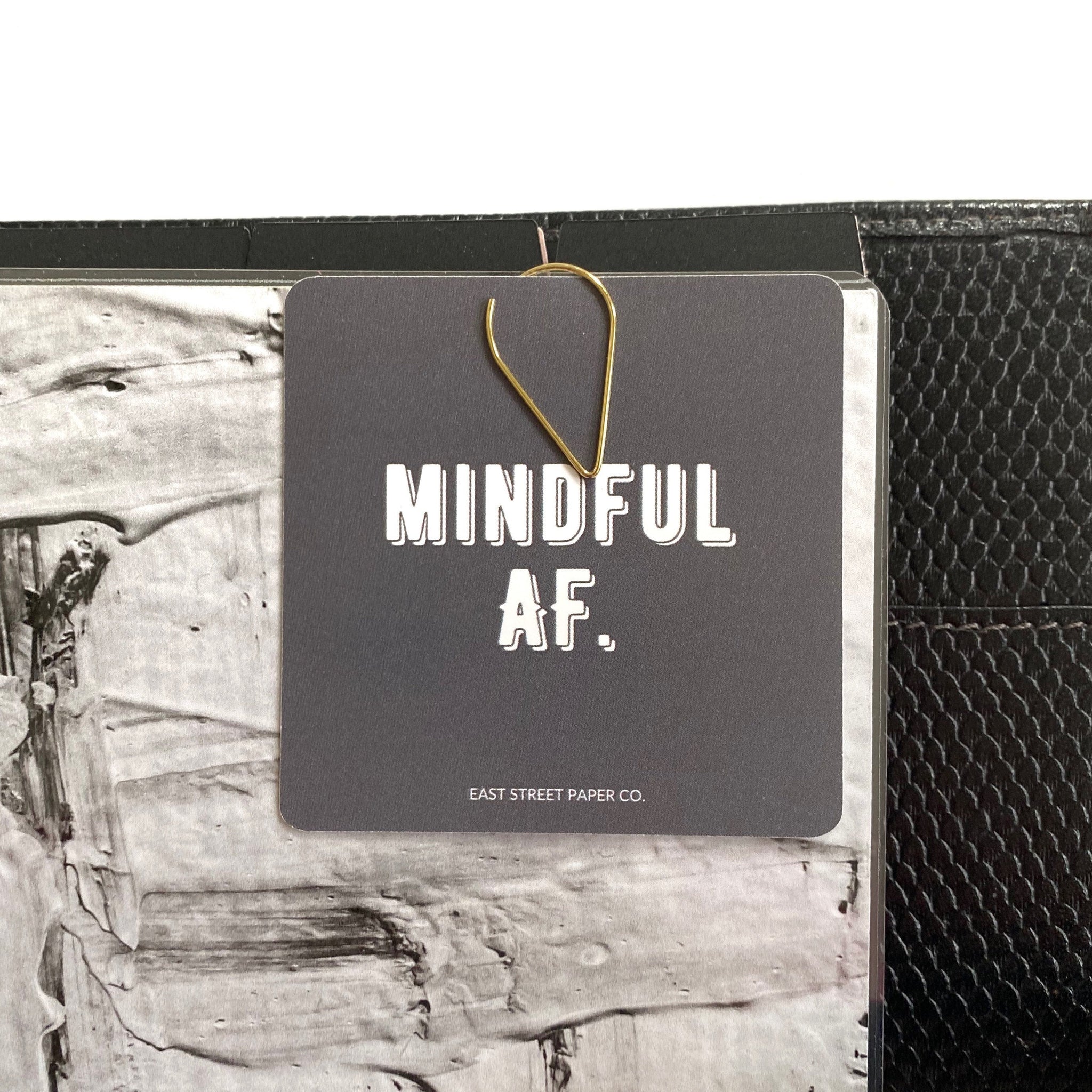 Mindful AF - Planner Square Journaling Card Quote Grey