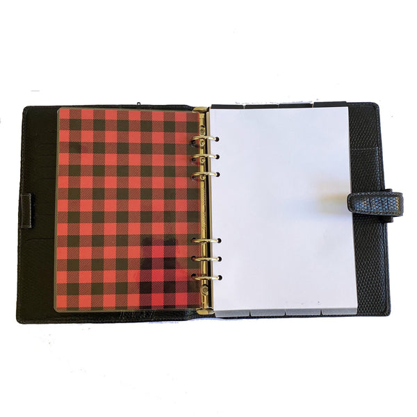 Black and Red Buffalo Plaid Planner Dashboard