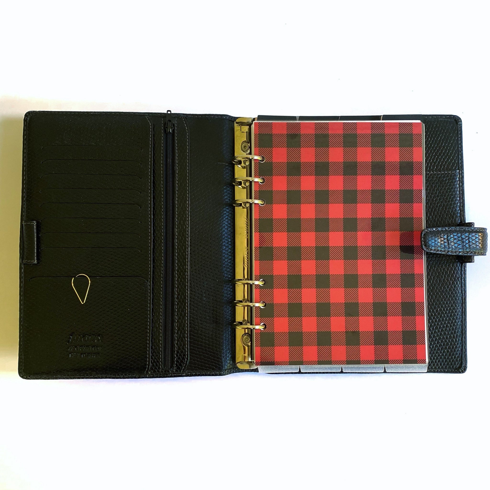 Black and Red Buffalo Plaid Planner Dashboard