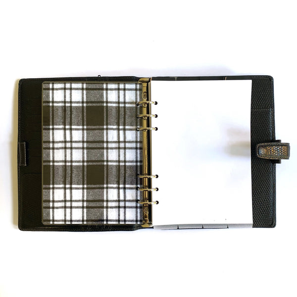 Black and White Plaid Flannel Print Planner Dashboard