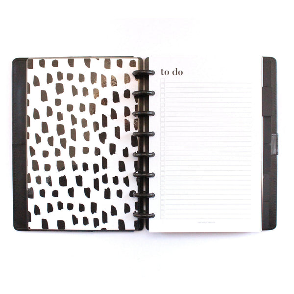Black and White Abstract Dalmation Dots Dashboard