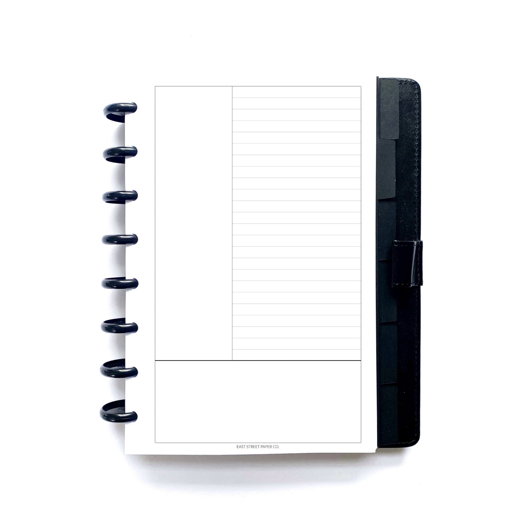 PRINTED Ruled Notepaper Planner Refills Inserts Mini Pocket 