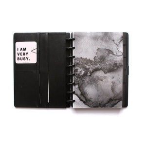 Black Ink Wash Watercolor Abstract Planner Dashboard