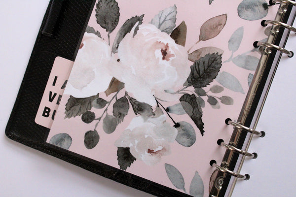 Light Pink Floral Watercolor Planner Dashboard
