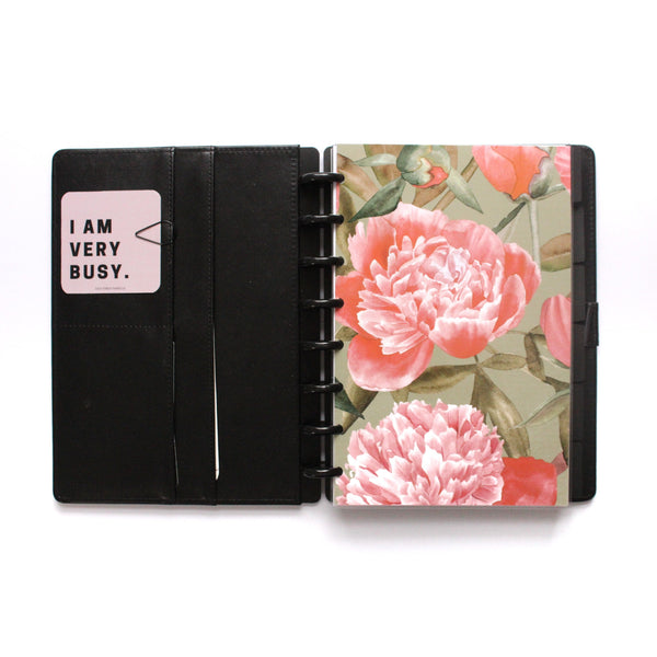 Green Pink Peony Watercolor Planner Dashboard