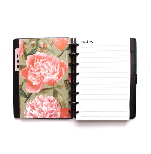 Green Pink Peony Watercolor Planner Dashboard