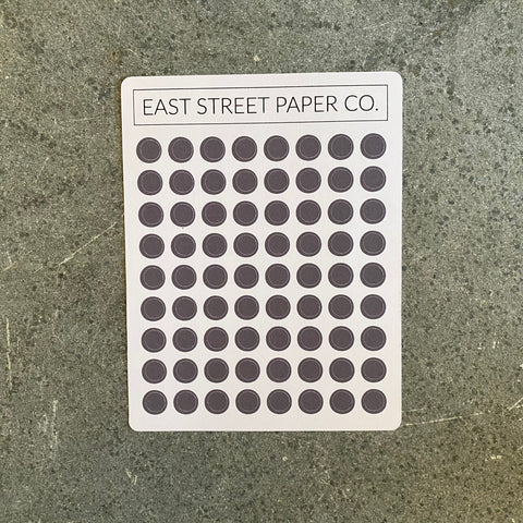 Granite Grey Mini Planner Dot Stickers