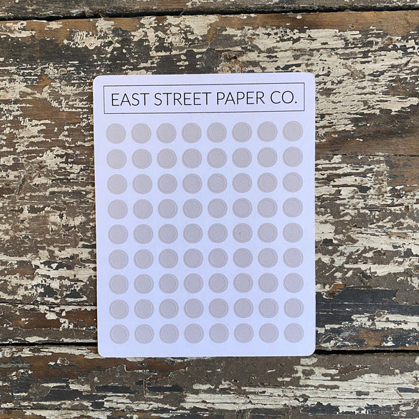 Ash Grey Mini Planner Dot Stickers