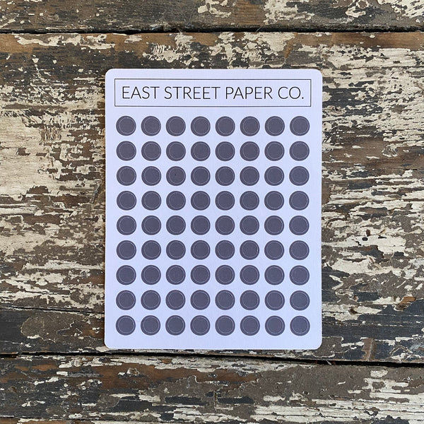 Granite Grey Mini Planner Dot Stickers