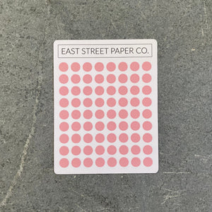 Peony Pink Mini Planner Dot Stickers