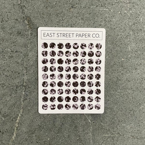 Black Grey Lace Mini Planner Dot Stickers