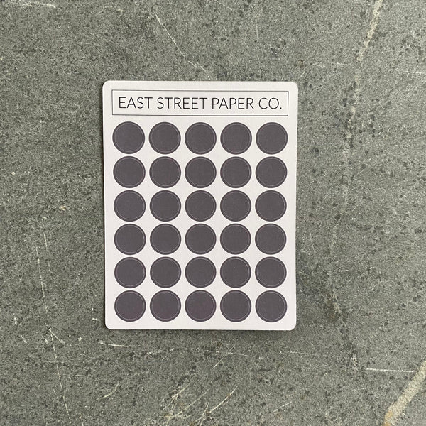 Granite Grey Large .5" Planner Dot Stickers
