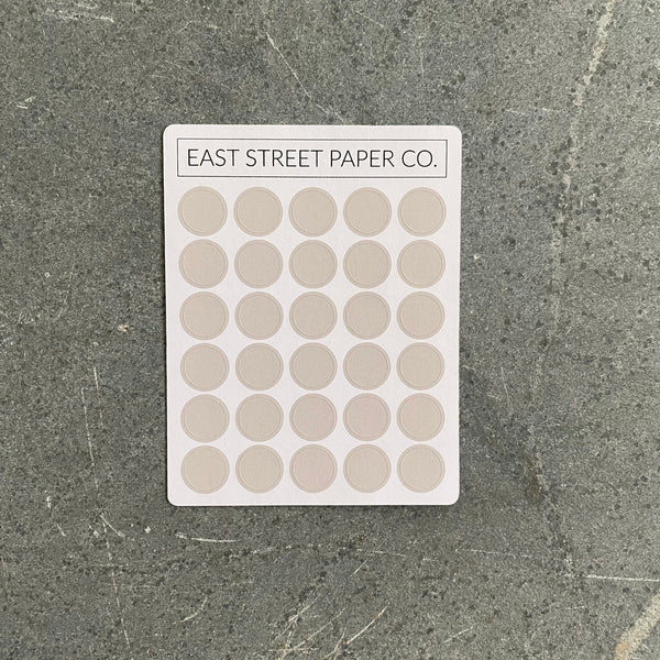 Ash Grey Large .5" Planner Dot Stickers