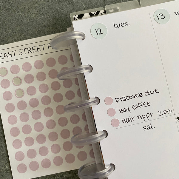 Lilac Purple Mini Planner Dot Stickers