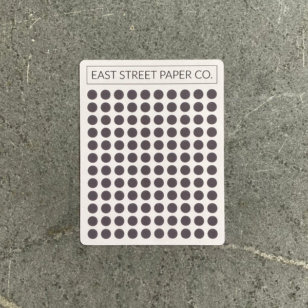 Granite Grey Tiny .20" Planner Dot Stickers