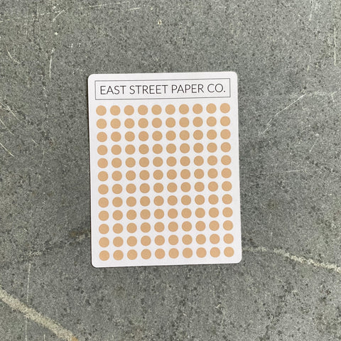 Latte Tan Tiny .20" Planner Dot Stickers