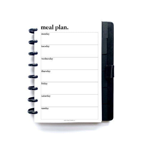 Meal Plan Planner Printed Planner Insert