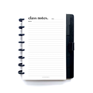 Class Notes College School Printed Planner Insert