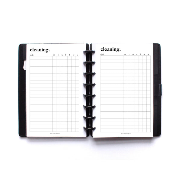 Weekly Cleaning Tracker Planner Insert