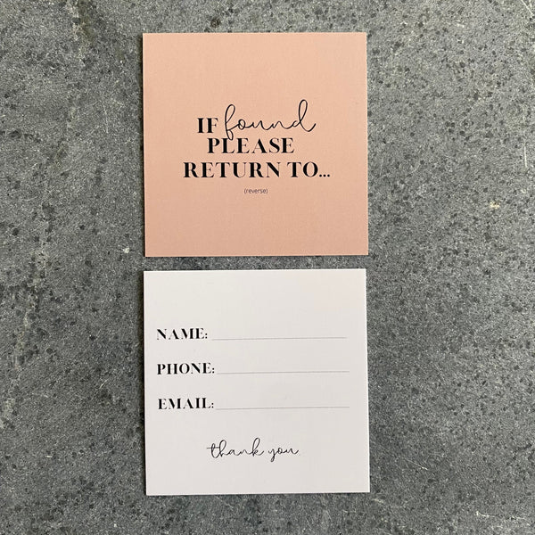 If Found Please Return To - Planner ID Square Journaling Card