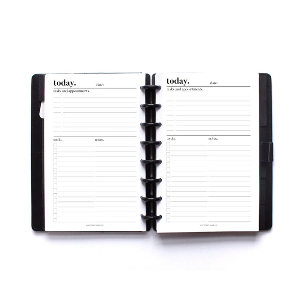 Today Undated (Basic Layout) Daily Printed Planner Insert