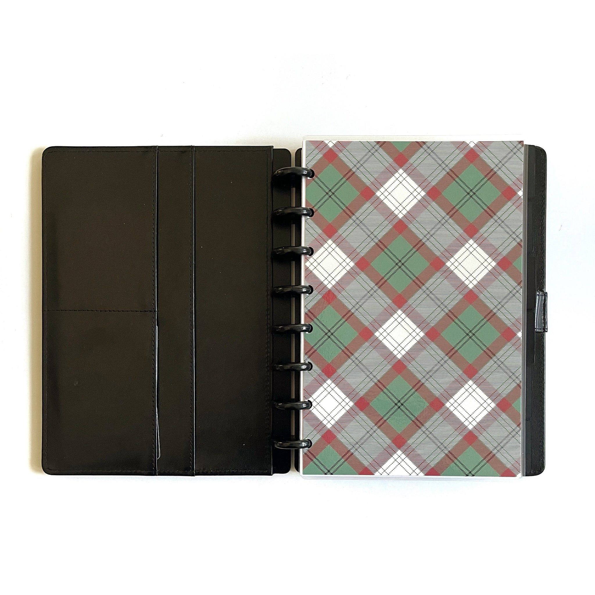 Green Red Diagonal Holiday Plaid Minimal Planner Dashboard