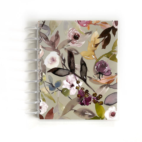 Sage Plum Floral Disc-Bound Laminated Planner Cover
