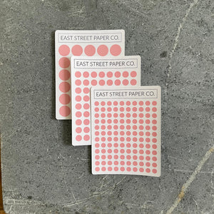 Peony Pink Dot Trio 3 Pack Planner Dot Stickers - Functional Planner Deco Sheet