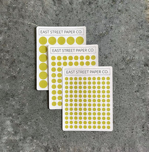 Celery Green Dot Trio 3 Pack Planner Dot Stickers - Functional Planner Deco Sheet