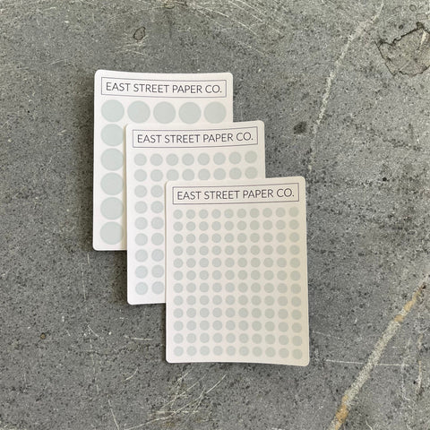 Morning Mist Blue Dot Trio 3 Pack Planner Dot Stickers - Functional Planner Deco Sheet