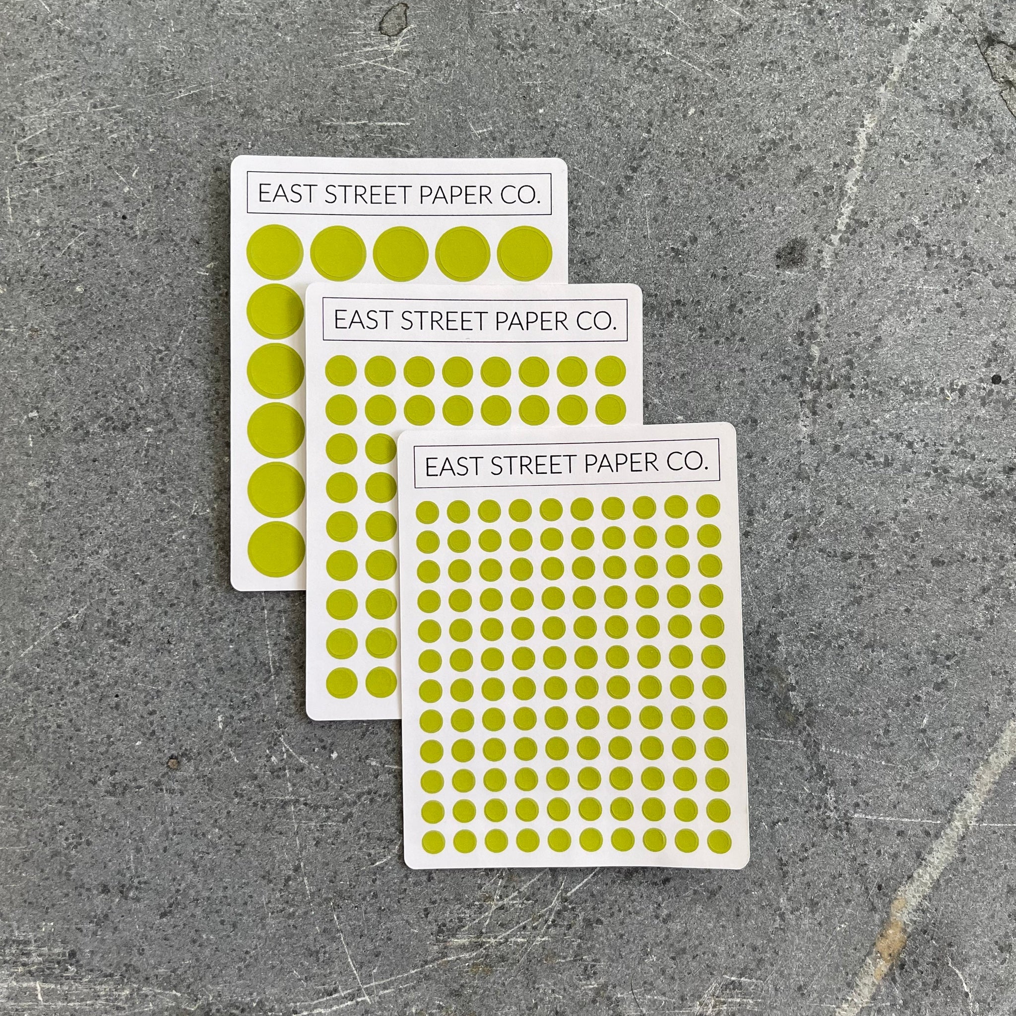 Lime Green Dot Trio 3 Pack Planner Dot Stickers - Functional Planner Deco Sheet
