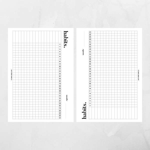Habit Tracker Printed Planner Insert