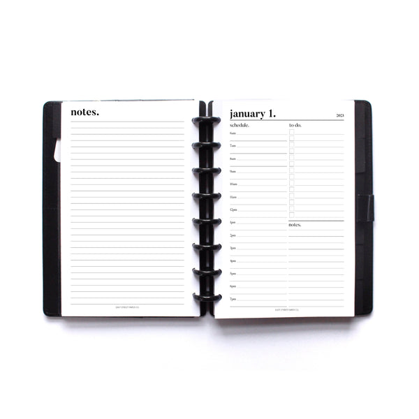 DATED 2024 Today Daily Printed Planner Insert (notes on back)