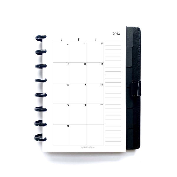 Dated 2023 Monthly SUNDAY (Notes on Back) Start Month on Two Pages Printed Planner Insert MO2P