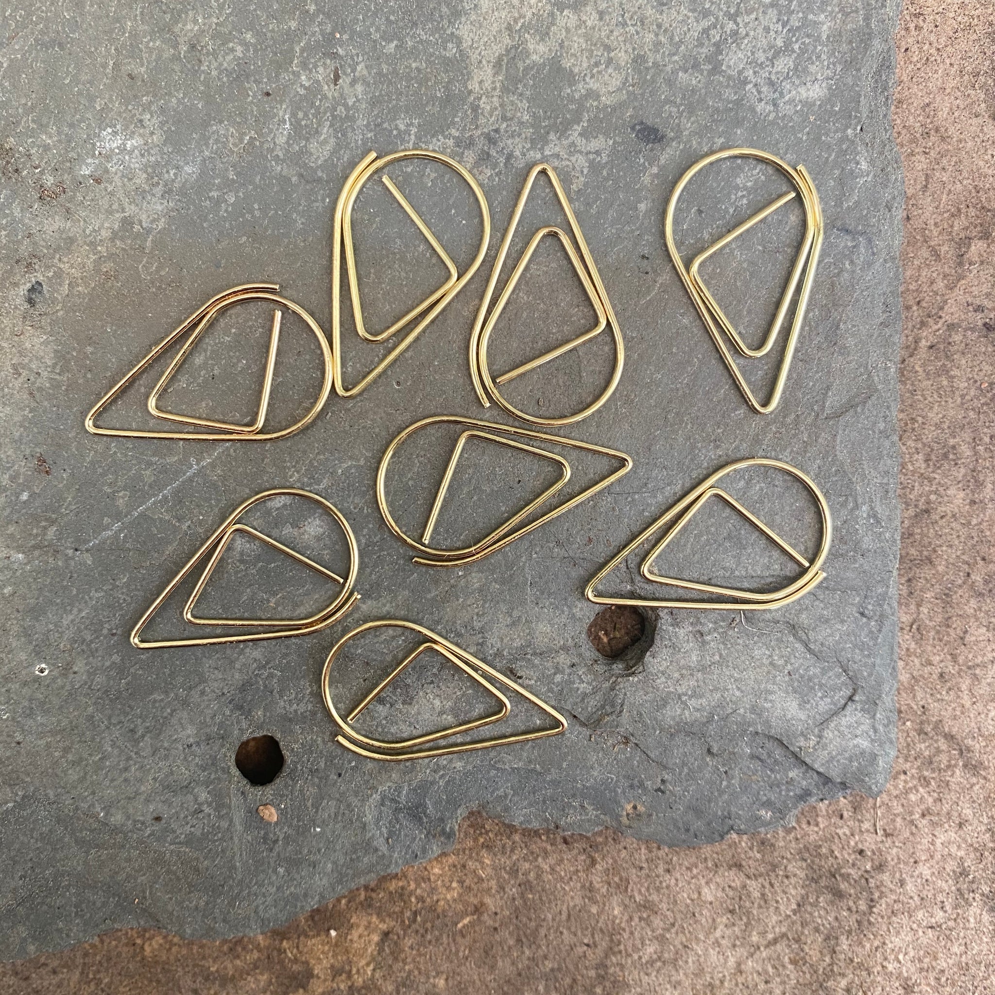 Gold Teardrop Paper Clips - Pack of 15